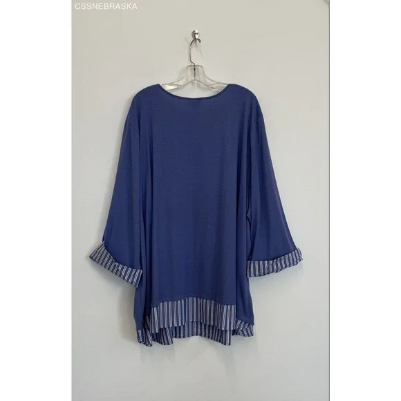 Catherines Blue Women's Tunic Top - Size 5X - Picture 9 of 10
